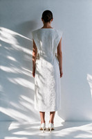 SIENA Wrap Midi Dress in Off-White