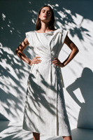 SIENA Wrap Midi Dress in Off-White