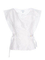 SIENA Wrap Top with Draped Cowlneck in Off-White