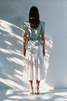 SIENA Wrap Top with Draped Cowlneck in Sage-Green