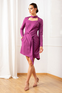 The SHOOTING STAR Short Dress in Dark Fuchsia