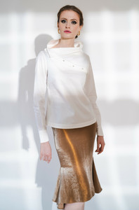 Two-Make-One Shirt with Detachable Collar and Sleeve in White Two-Make-One Shirt with Detachable Collar and Sleeve in White