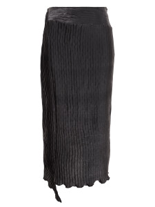 WAVES Asymmetric Pleated Skirt in Black