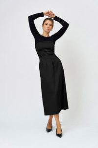 INFINITY Set Strapless Midi Dress in Black & Bamboo Knit Top INFINITY Set Strapless Midi Dress in Black & Bamboo Knit Top