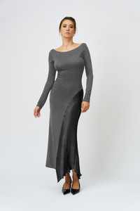 The SWAN Bamboo Knit Maxi Dress in Grey