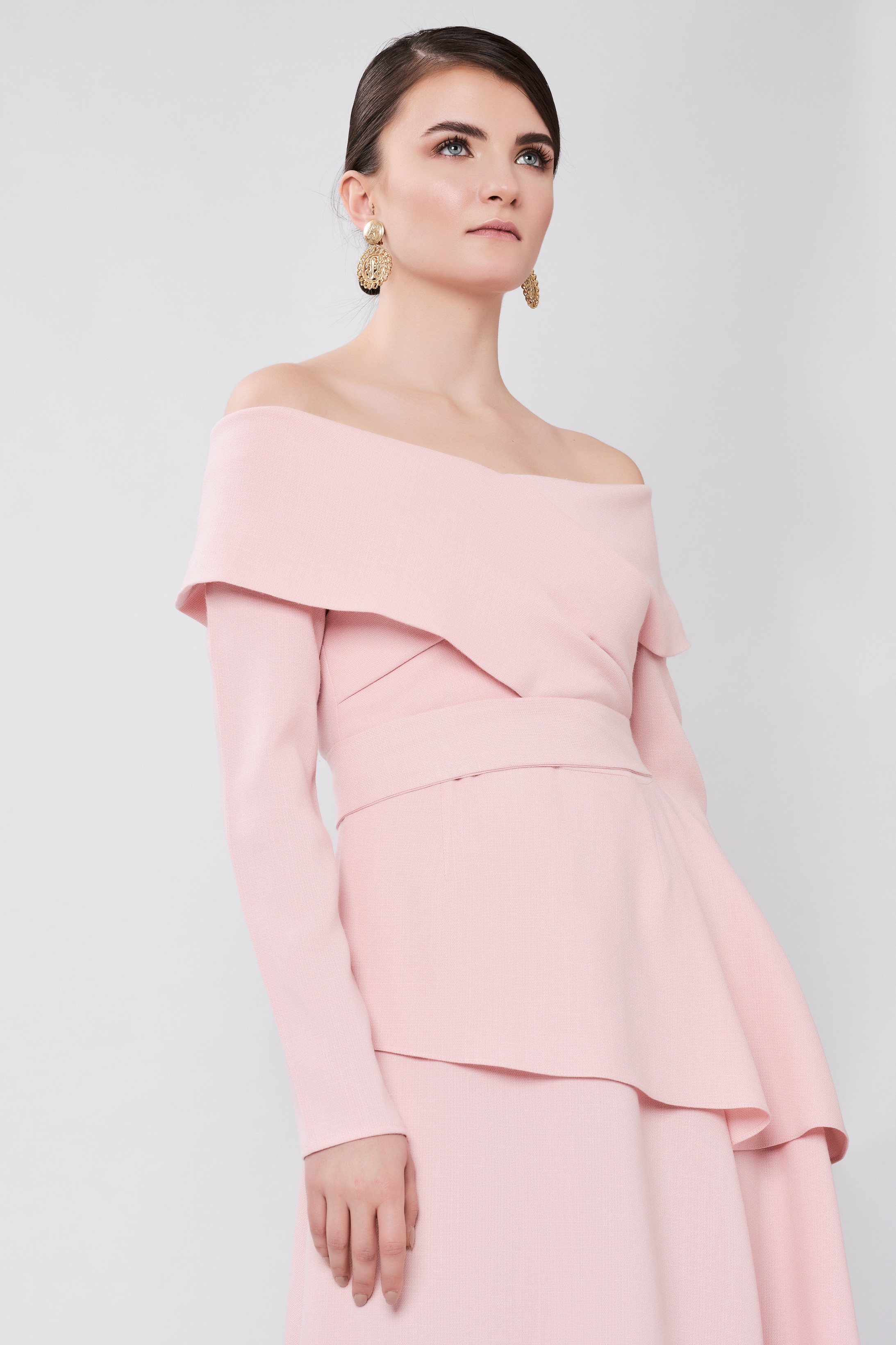 open lace back dress Roisin Slinky Maxi Dress / Powder Pink | Meshki