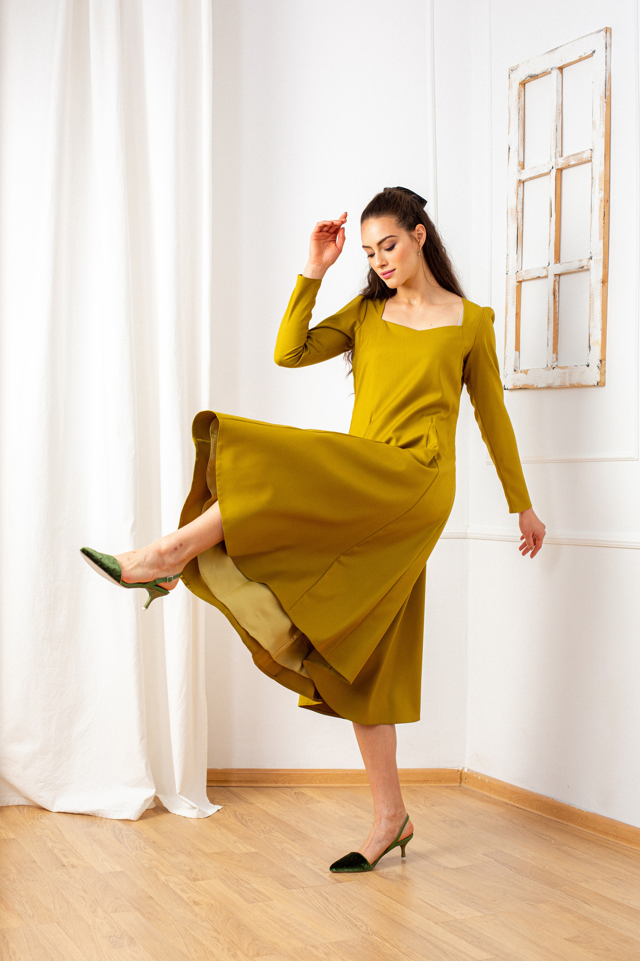 knee length dresses for ladies Julip Sheer Long Sleeve Maxi Dress