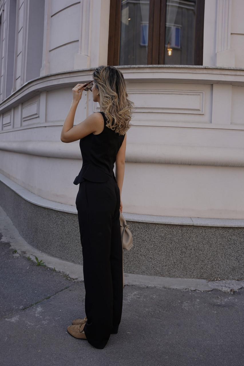 Wish-They-Were-Mine Wide-Leg Trousers with Asymmetric Waist in
