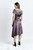 DALBA Dress (Plum Cape-effect Silk-blend Midi Dress with Asymmetric Hem)