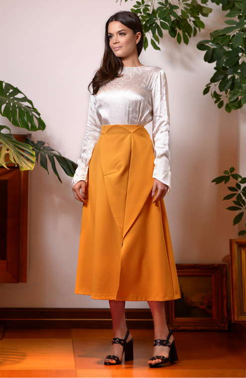 The Monarch Skirt (Midi Skirt with Front Panels)