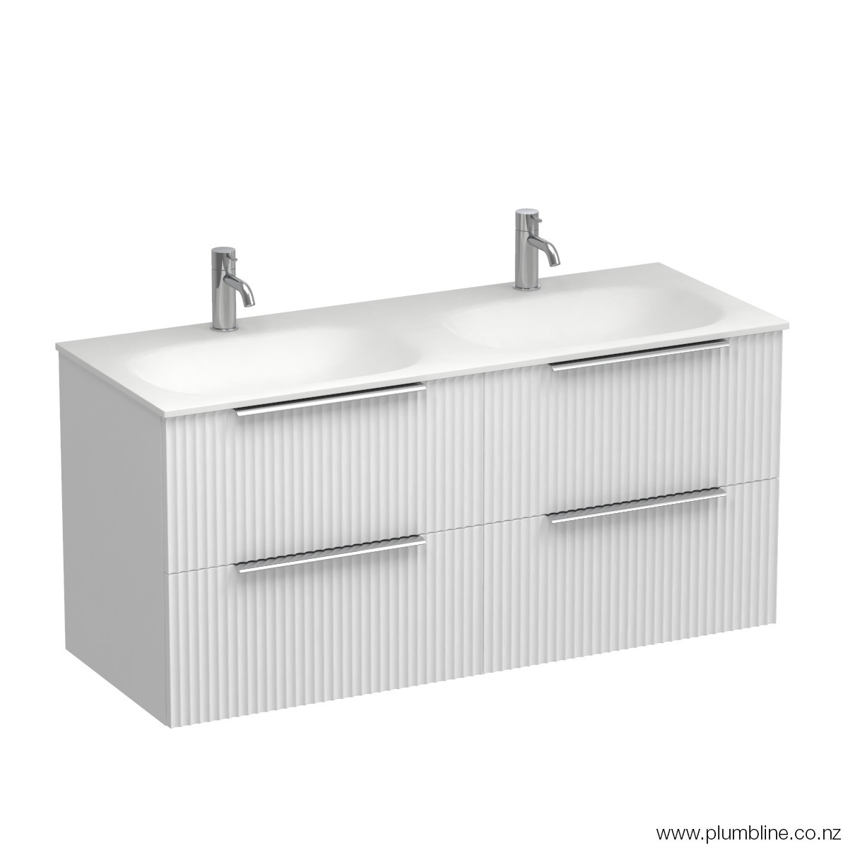 Forma Spio 1200 4 Drawer Wall Vanity Double Basin Atmoss