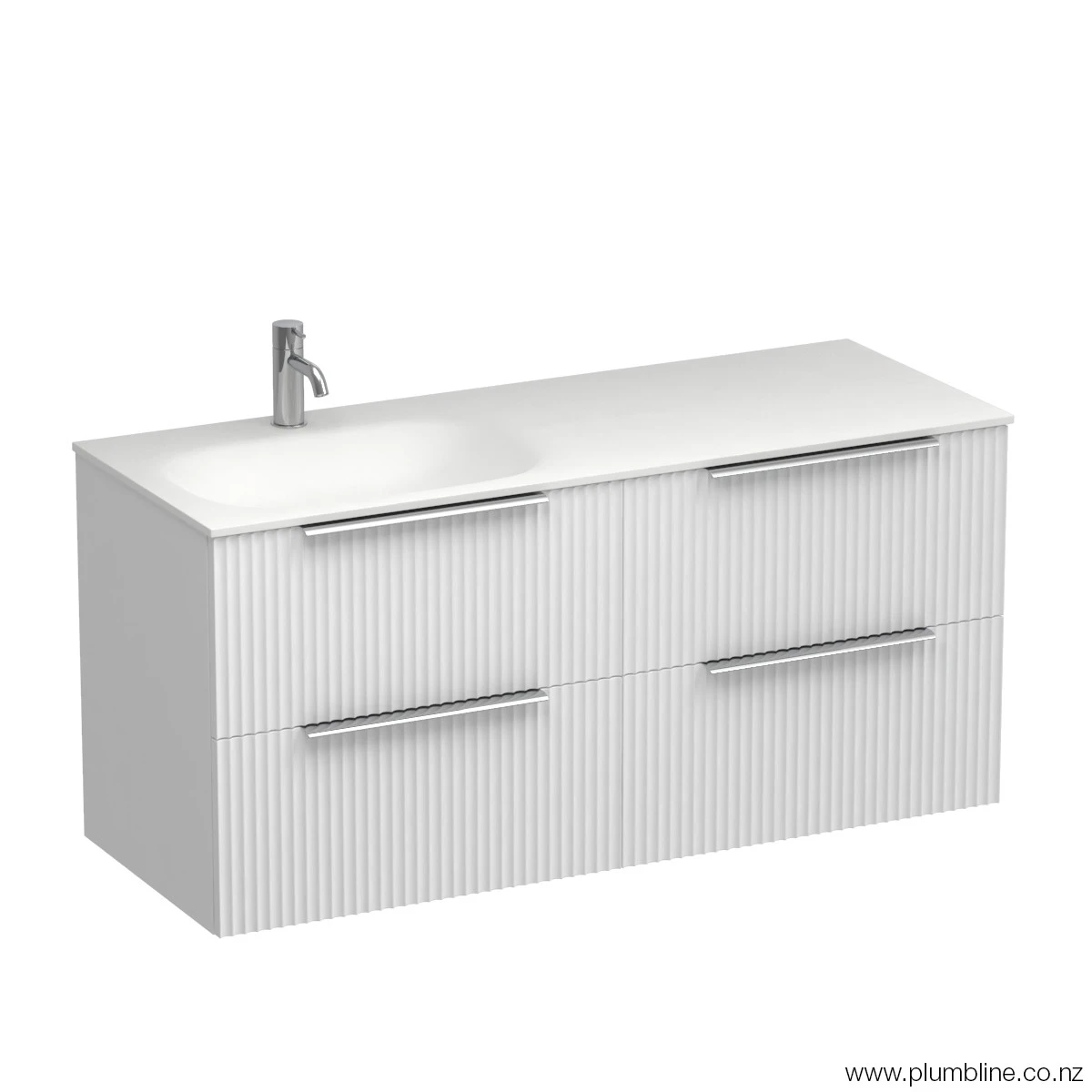 Forma Spio 1200 4 Drawer Wall Vanity Left Basin Atmoss