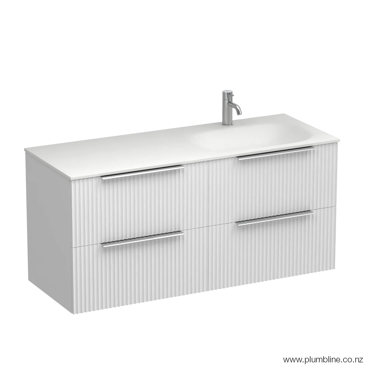 Forma Spio 1200 4 Drawer Wall Vanity Right Basin Atmoss