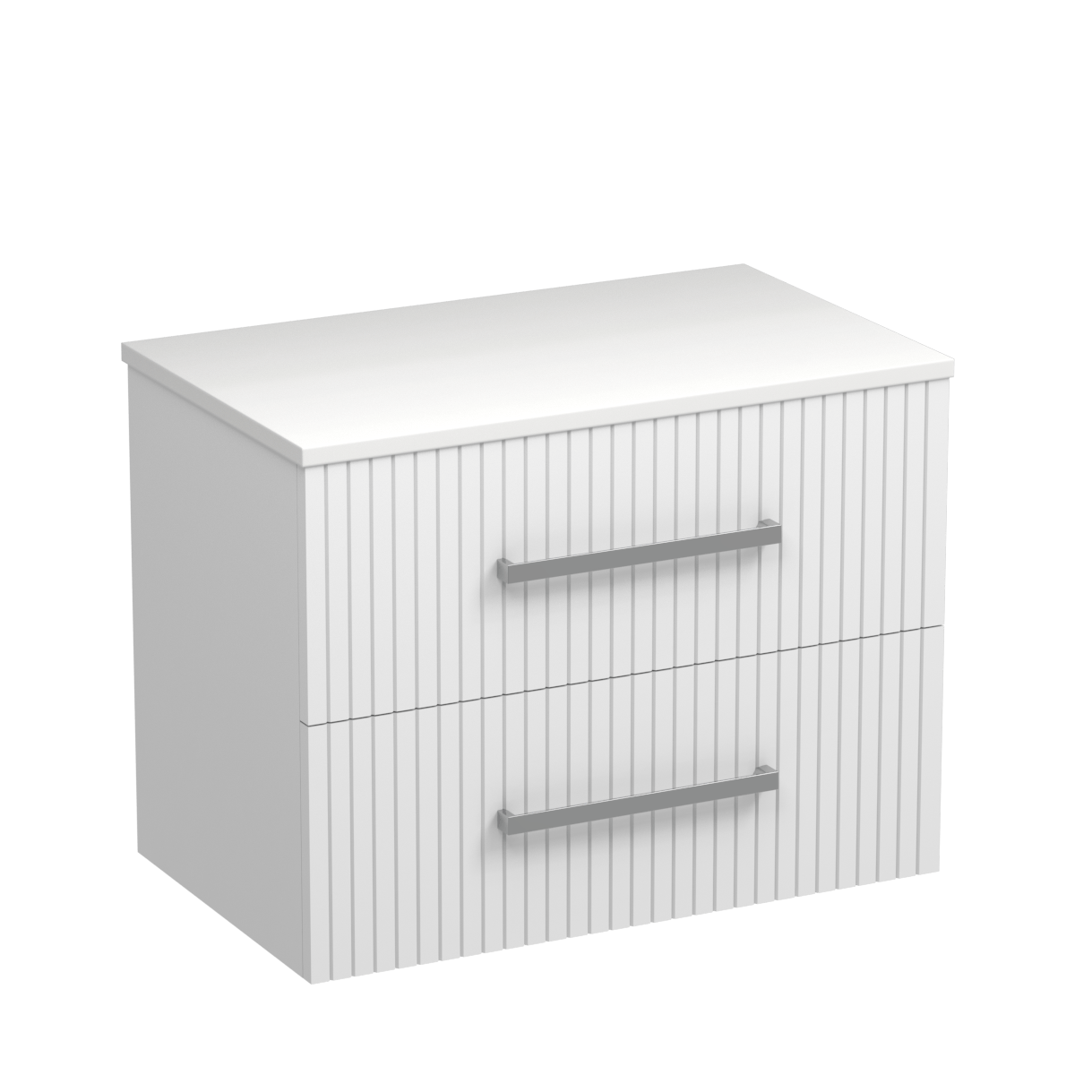 Lima Opaco 750 2 Drawer Wall Vanity Matt White / Lana Grey