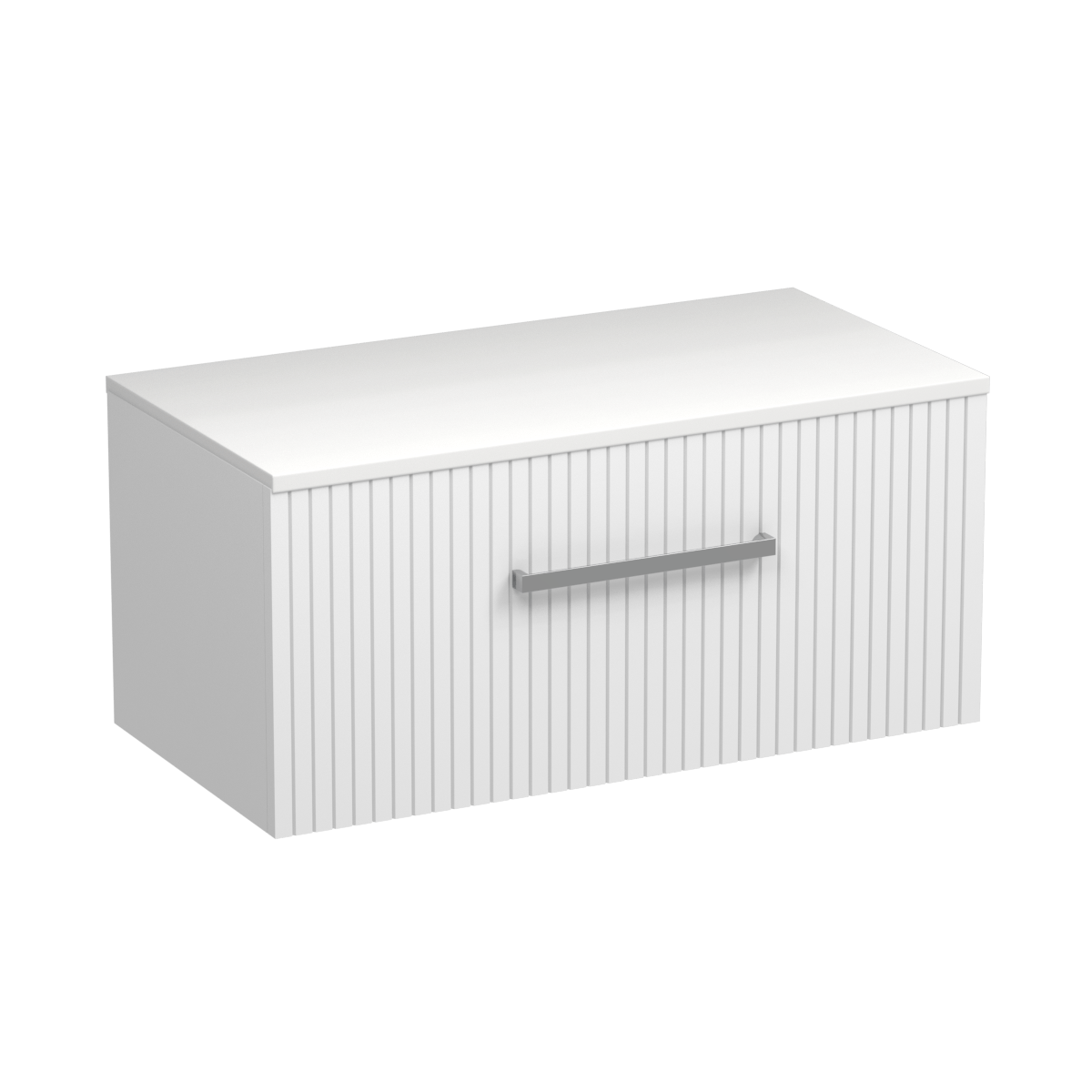Lima Opaco 900 1 Drawer Wall Vanity Matt White / Lana Grey