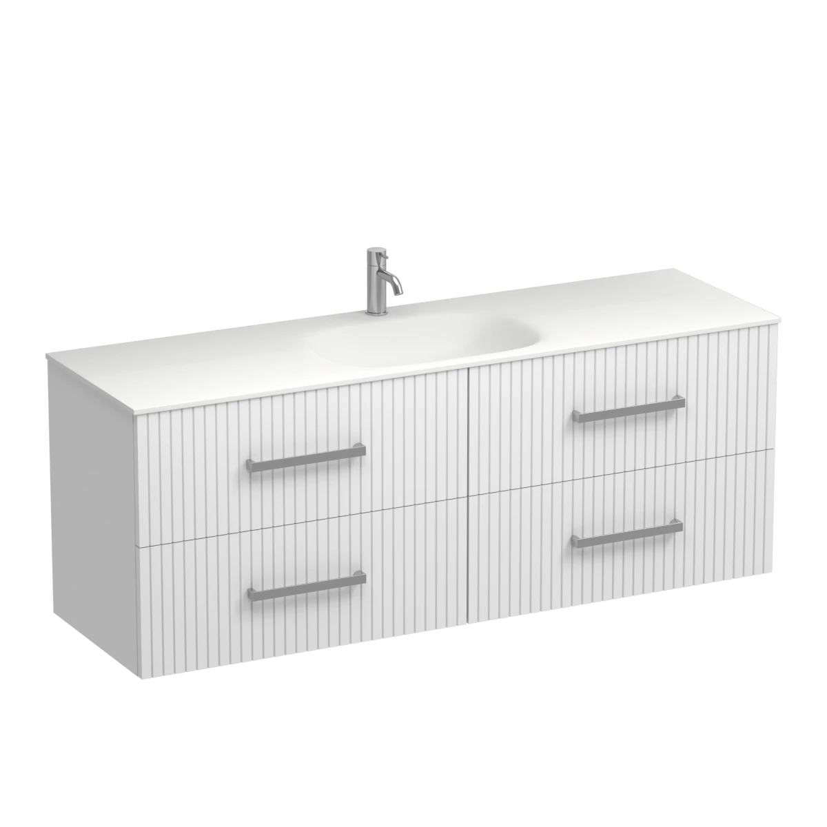 Lima Spio 1500 4 Drawer Wall Vanity Centre Basin Lana Grey