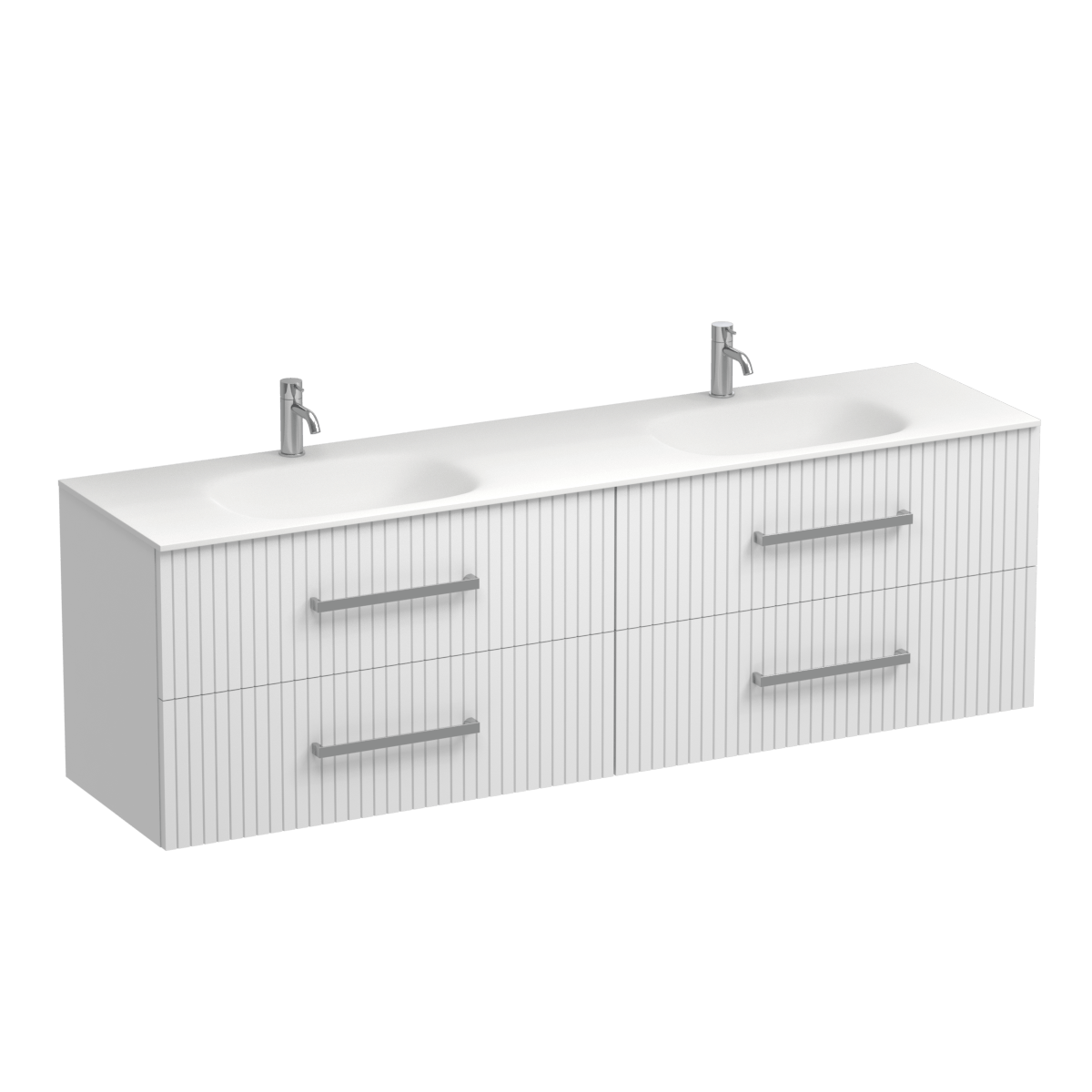 Lima Spio 1800 4 Drawer Wall Vanity Double Basin Methven Oak
