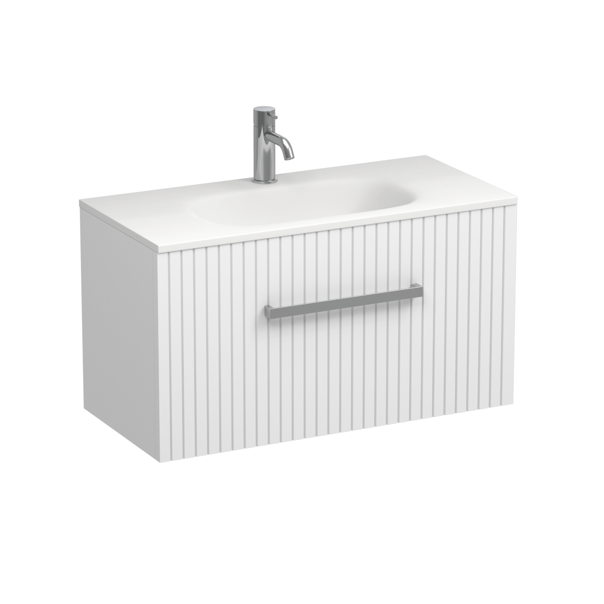 Lima Spio 750 Slim 1 Drawer Wall Vanity Methven Oak