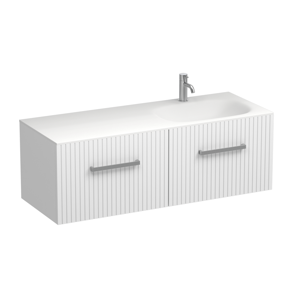 Lima Spio 1200 2 Drawer Wall Vanity Right Basin Lana Grey