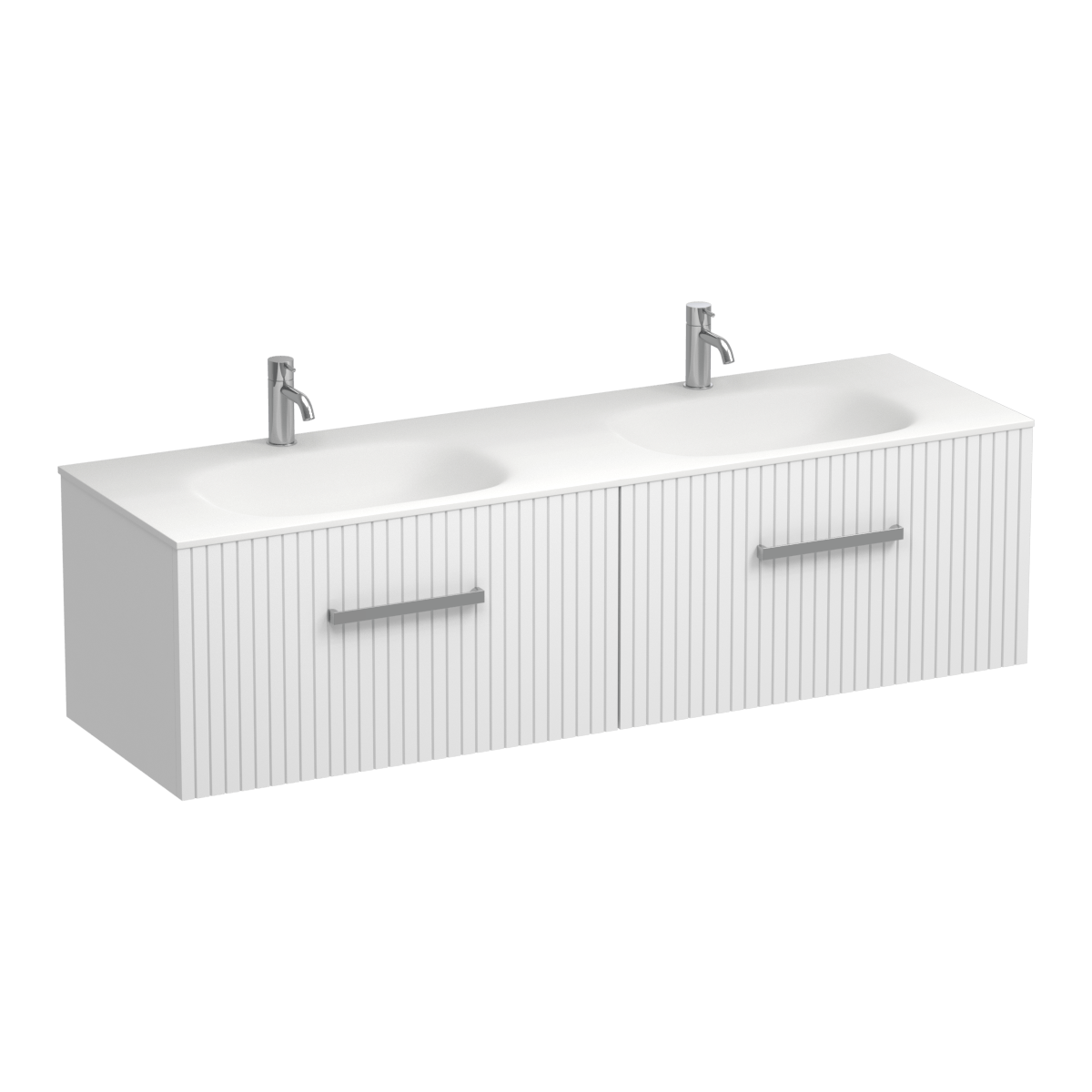 Lima Spio 1500 2 Drawer Wall Vanity Double Basin Lana Grey