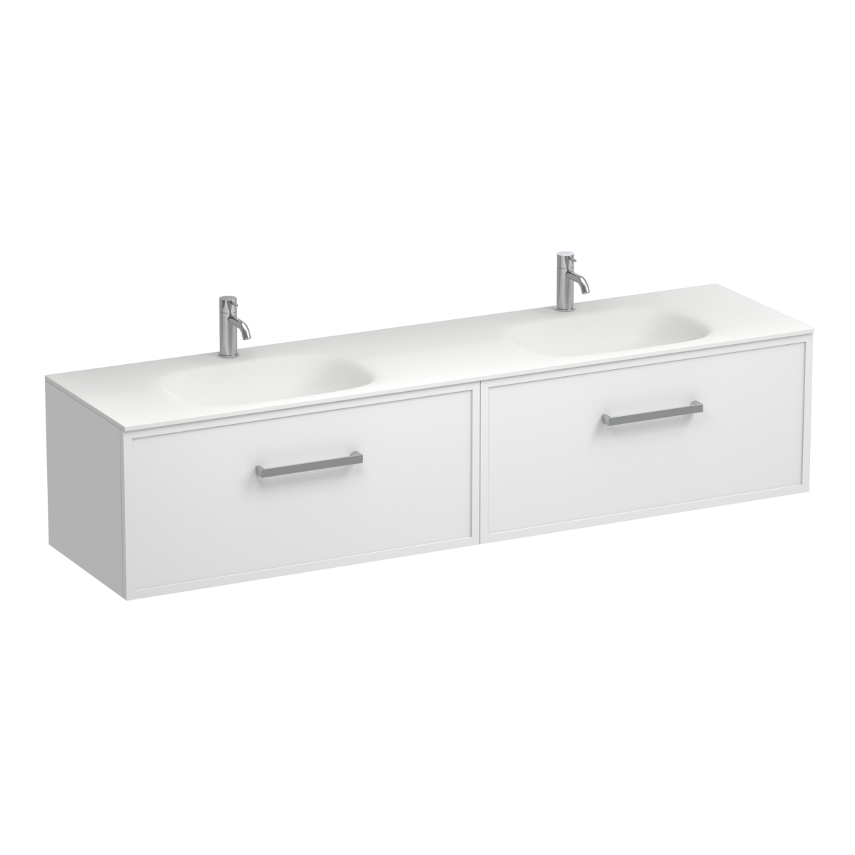 Nordic Spio 1800 2 Drawer Wall Vanity Double Basin Tahoe Walnut