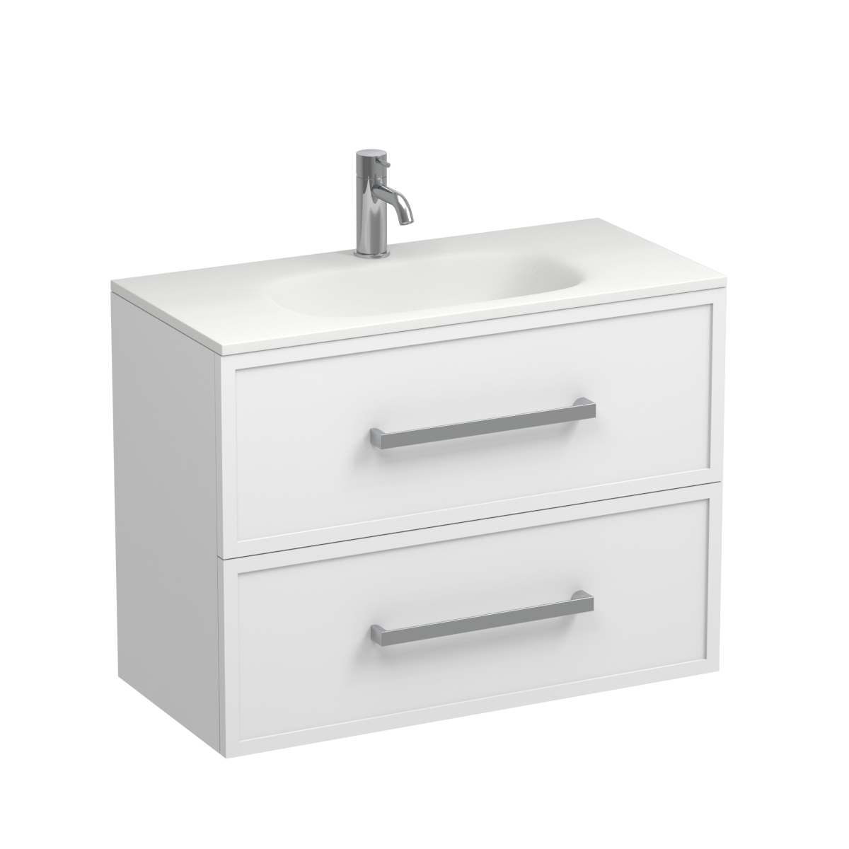 Nordic Spio 750 Slim 2 Drawer Wall Vanity Lana Grey