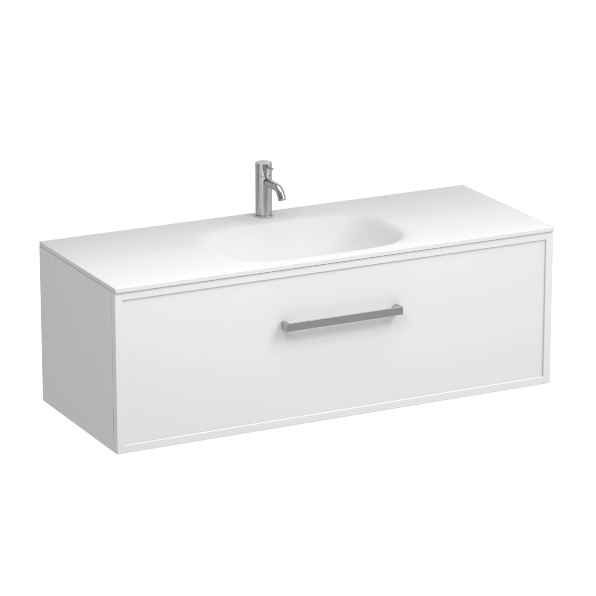 Nordic Spio 1200 1 Drawer Wall Vanity Centre Basin Lana Grey