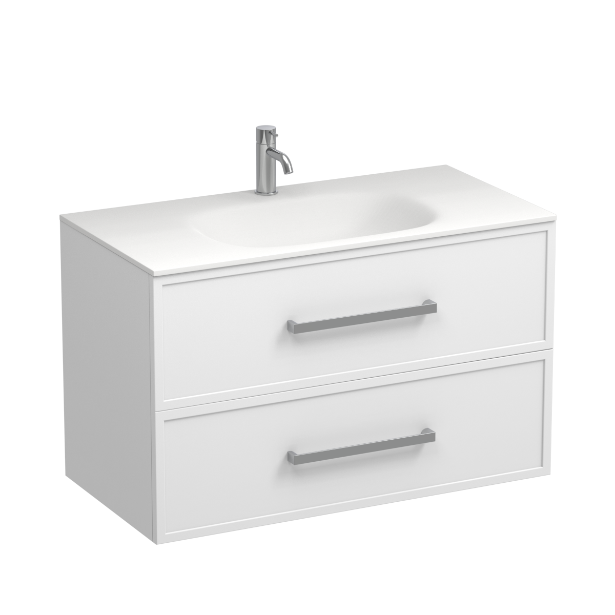 Nordic Spio 900 2 Drawer Wall Vanity Lana Grey