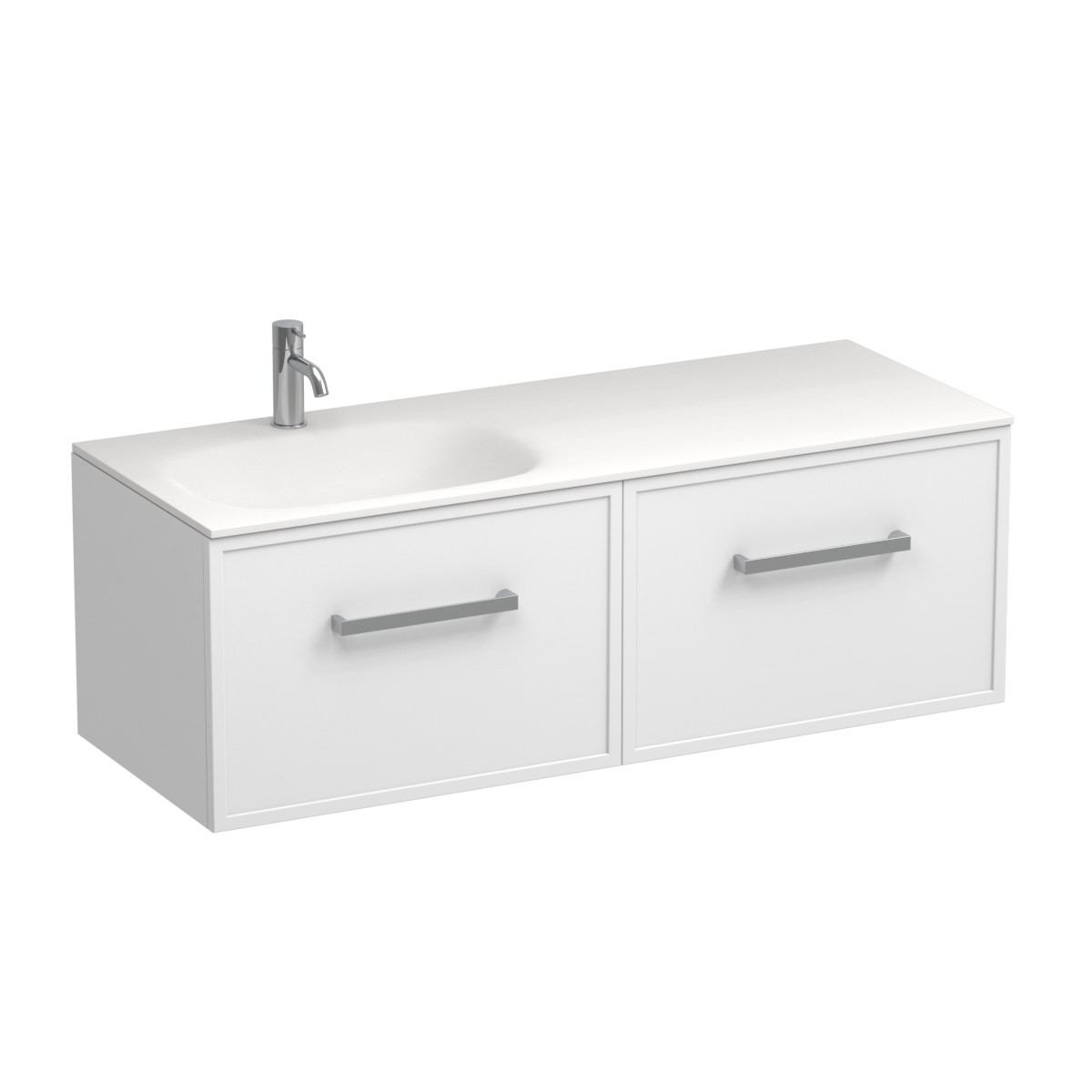 Nordic Spio 1200 2 Drawer Wall Vanity Left Basin Lana Grey