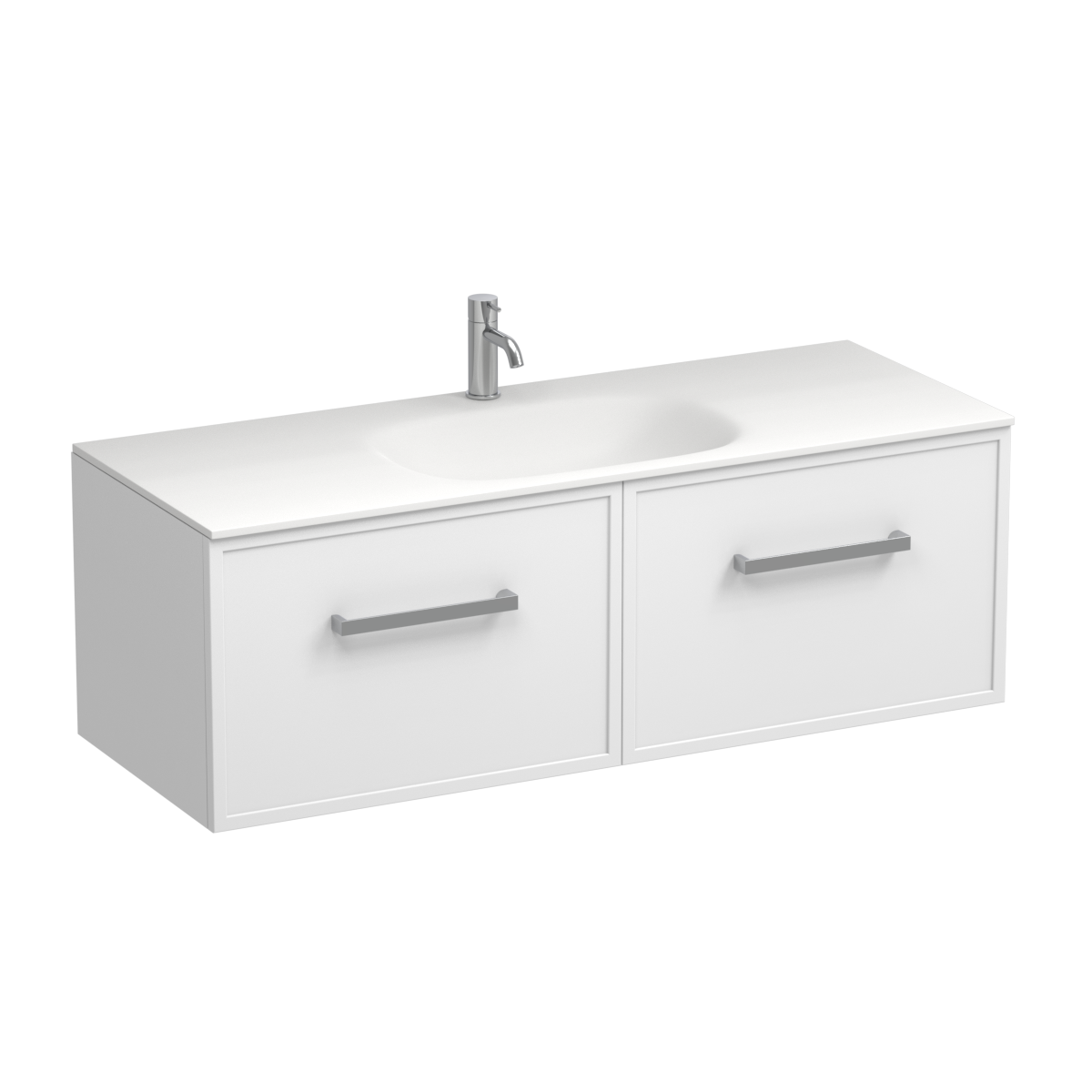 Nordic Spio 1200 2 Drawer Wall Vanity Centre Basin Methven Oak