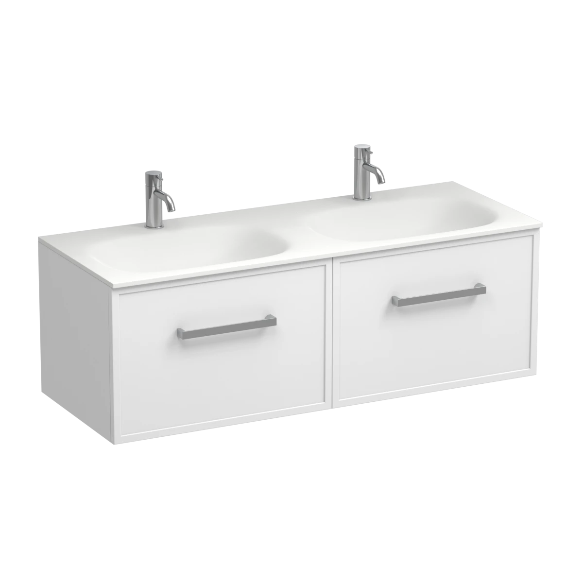 Nordic Spio 1200 2 Drawer Wall Vanity Double Basin Lana Grey