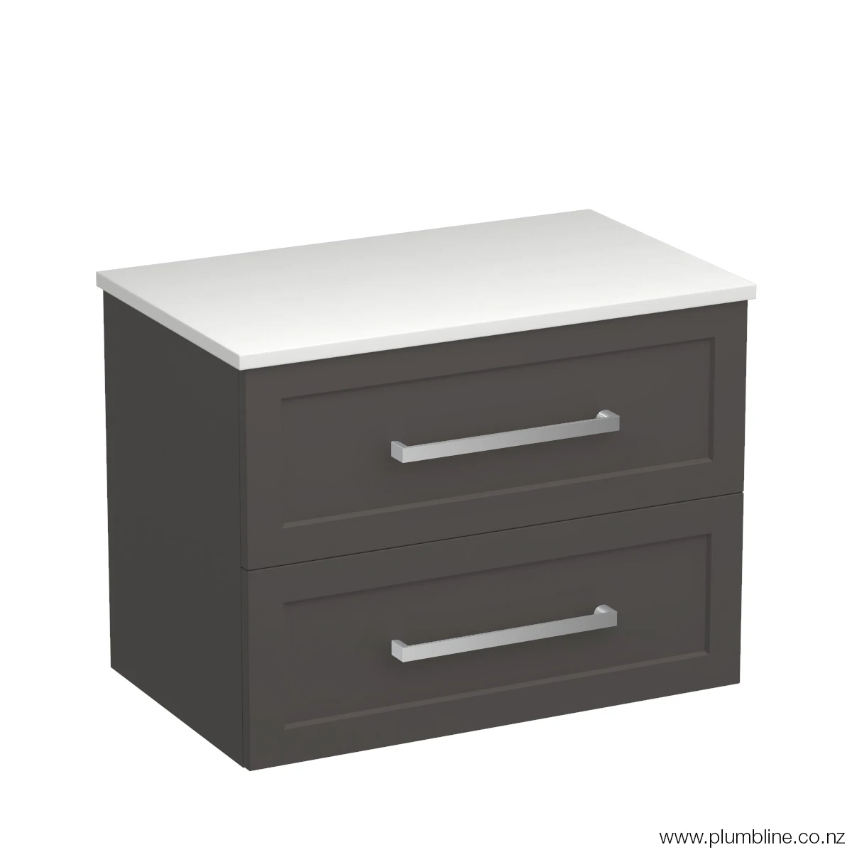 Hampton Opaco 750 2 Drawer Wall Vanity Concrete Grey / Tahoe Walnut