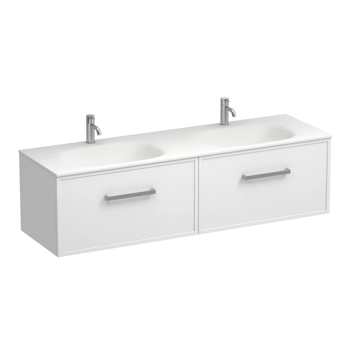 Nordic Spio 1500 2 Drawer Wall Vanity Double Basin Lana Grey
