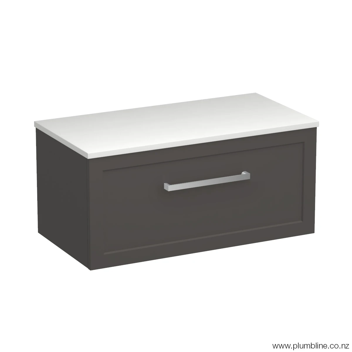 Hampton Opaco 900 1 Drawer Wall Vanity Matt White / Tahoe Walnut
