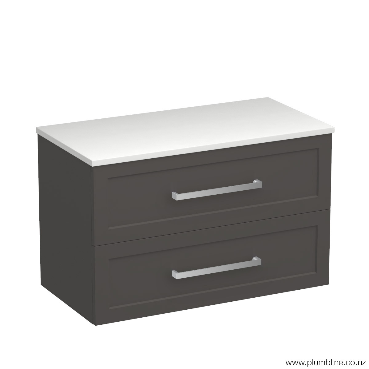 Hampton Opaco 900 2 Drawer Wall Vanity Matt White / Atmoss