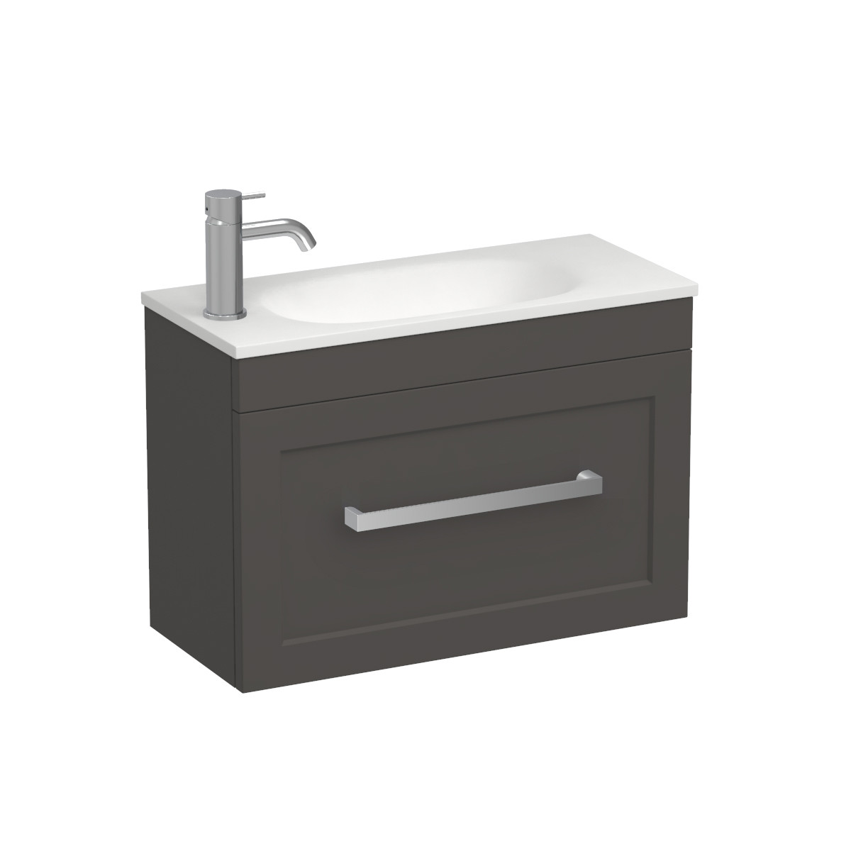 Hampton Spio 600 Slim 1 Door Wall Vanity Tahoe Walnut