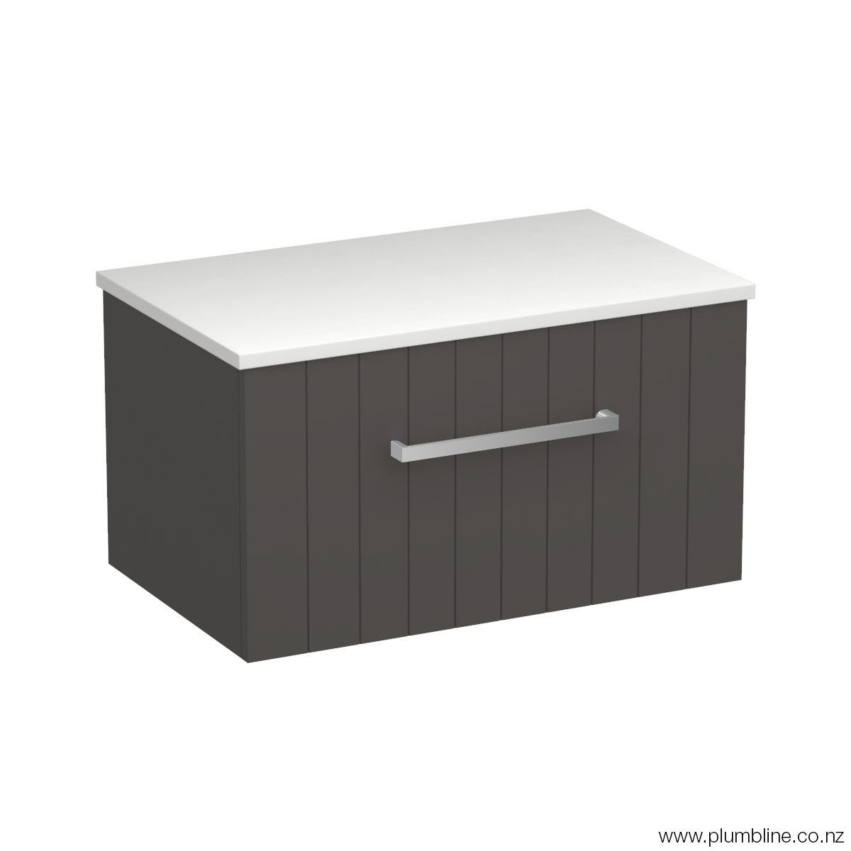 Linea Opaco 750 1 Drawer Wall Vanity Concrete Grey / Tahoe Walnut