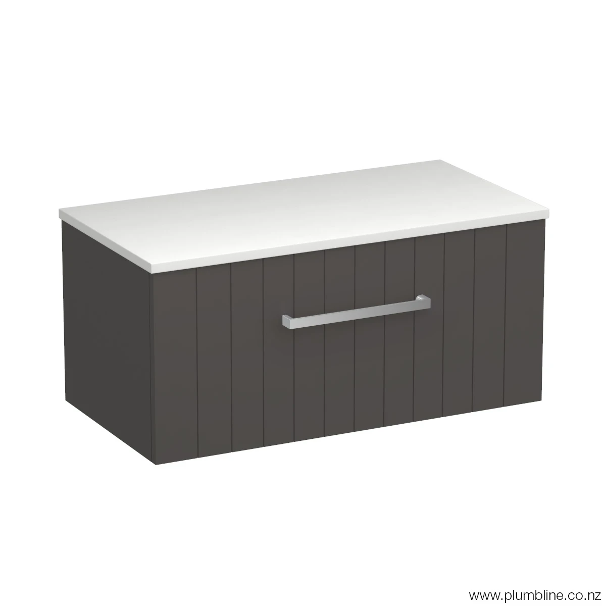 Linea Opaco 900 1 Drawer Wall Vanity Matt White / Tahoe Walnut