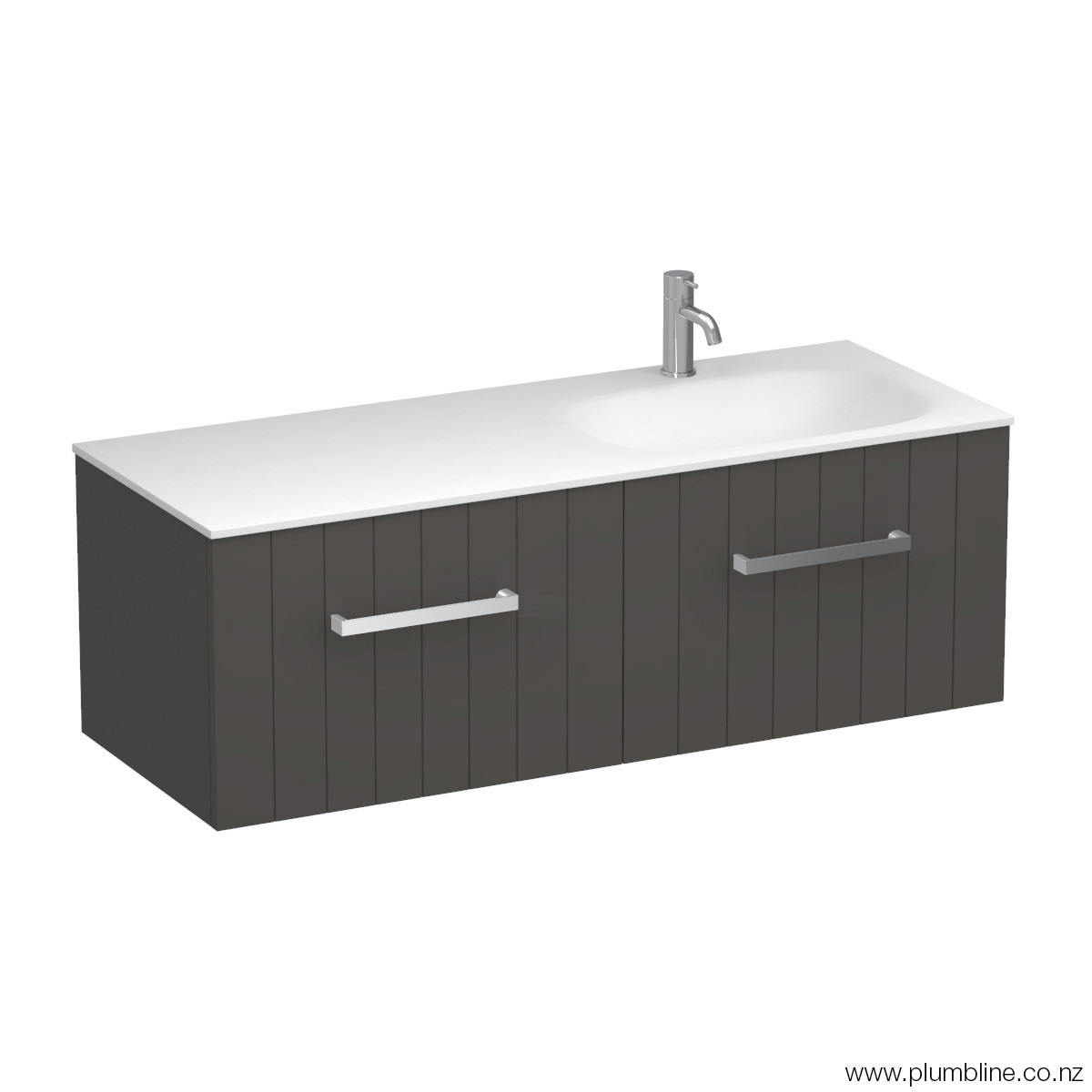 Linea Spio 1200 2 Drawer Wall Vanity Right Basin Atmoss