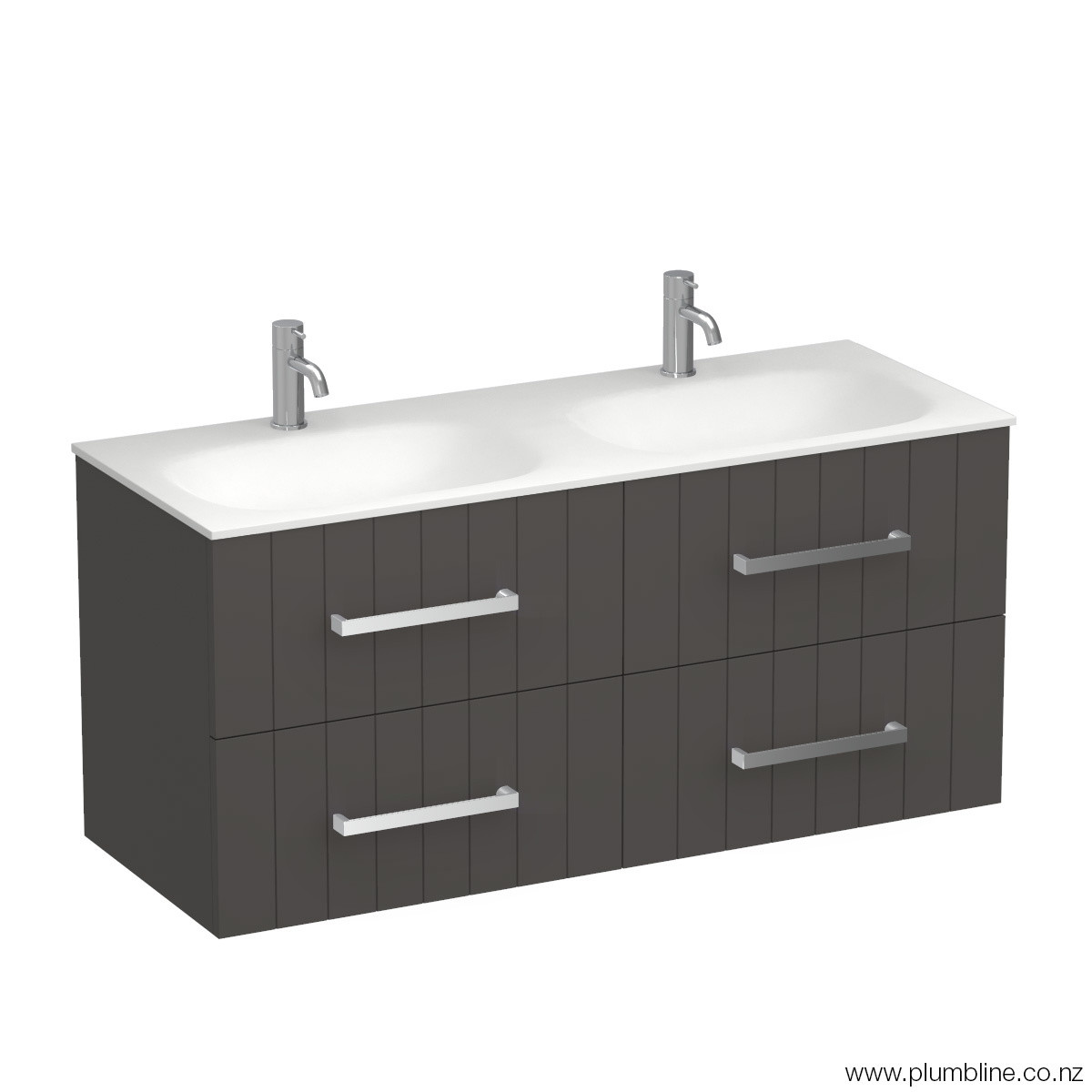Linea Spio 1200 4 Drawer Wall Vanity Double Basin Atmoss
