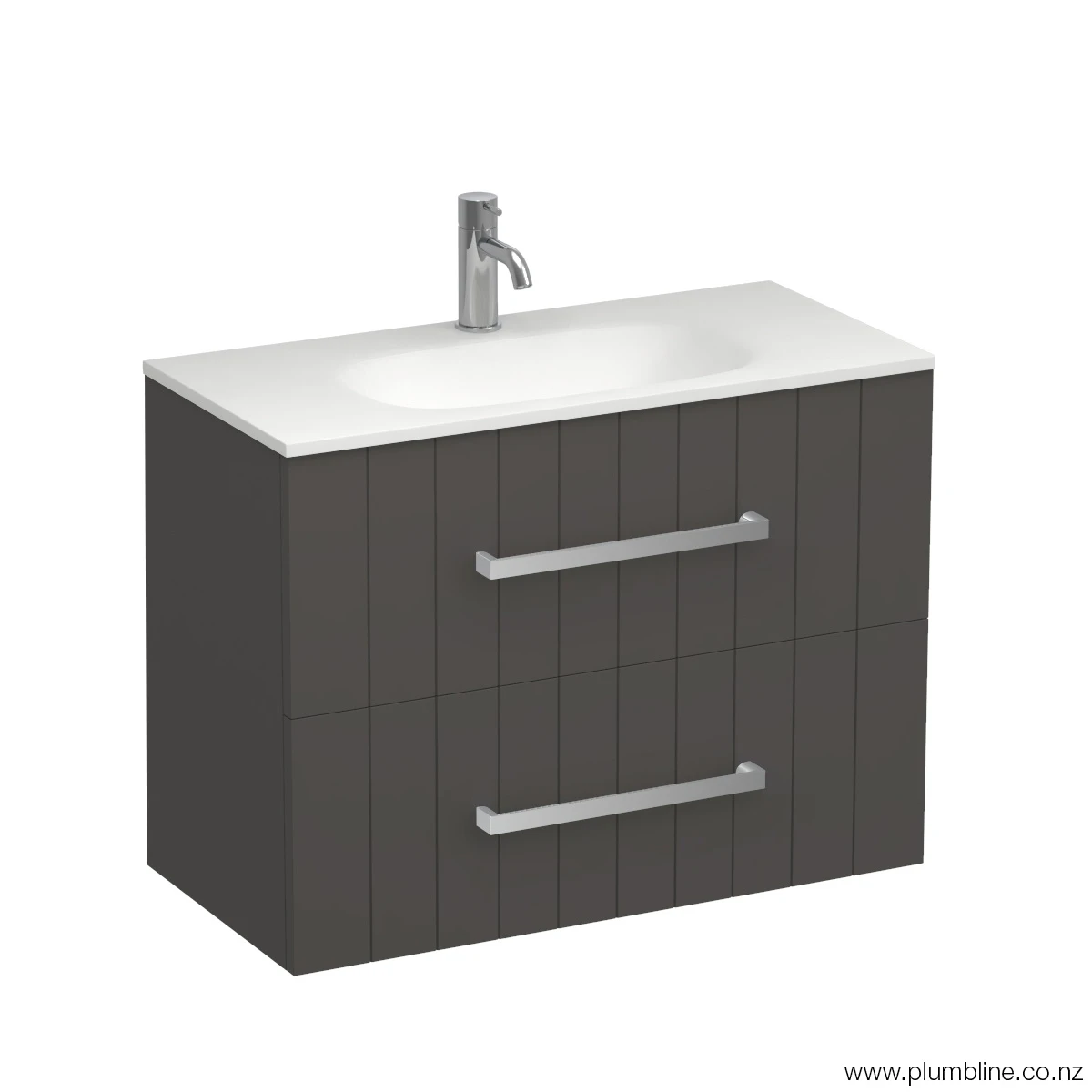 Linea Spio 750 Slim 2 Drawer Wall Vanity Lana Grey