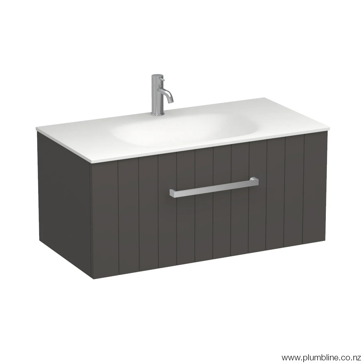 Linea Spio 900 1 Drawer Wall Vanity Tahoe Walnut