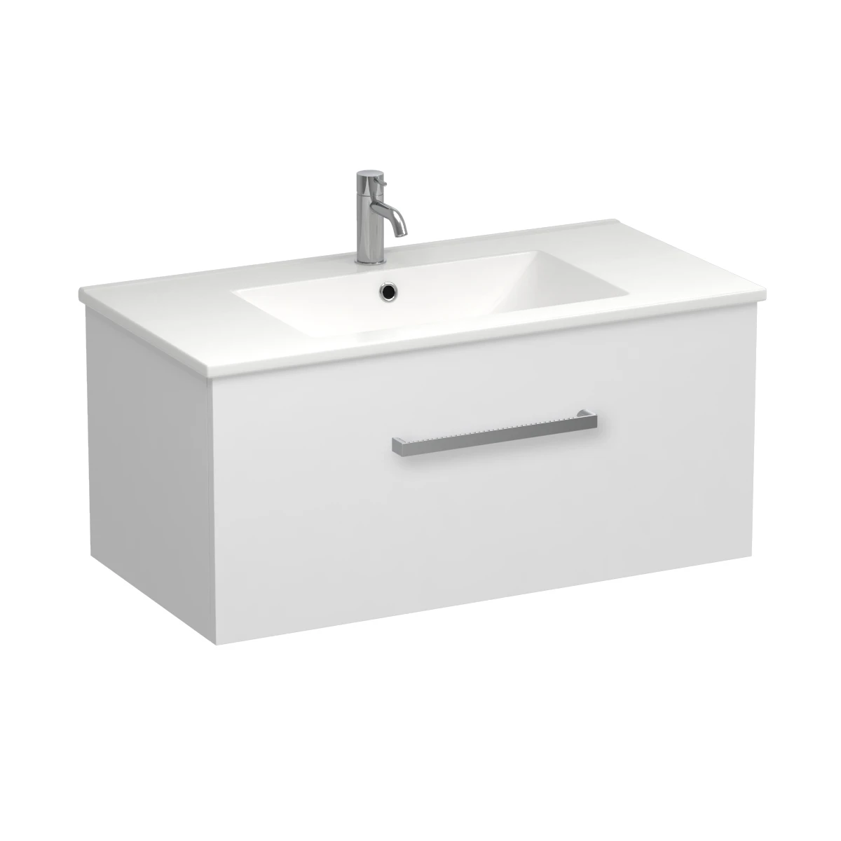 Reflex 900 1 Drawer Wall Vanity White Velvet