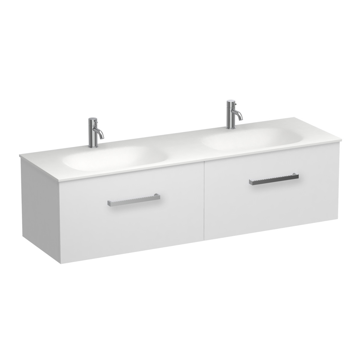 Reflex Spio 1500 2 Drawer Wall Vanity Double Basin Tusk