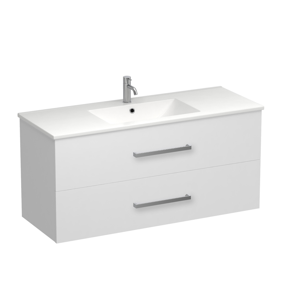 Reflex 1200 2 Drawer Wall Vanity Centre Basin Sovereign Oak