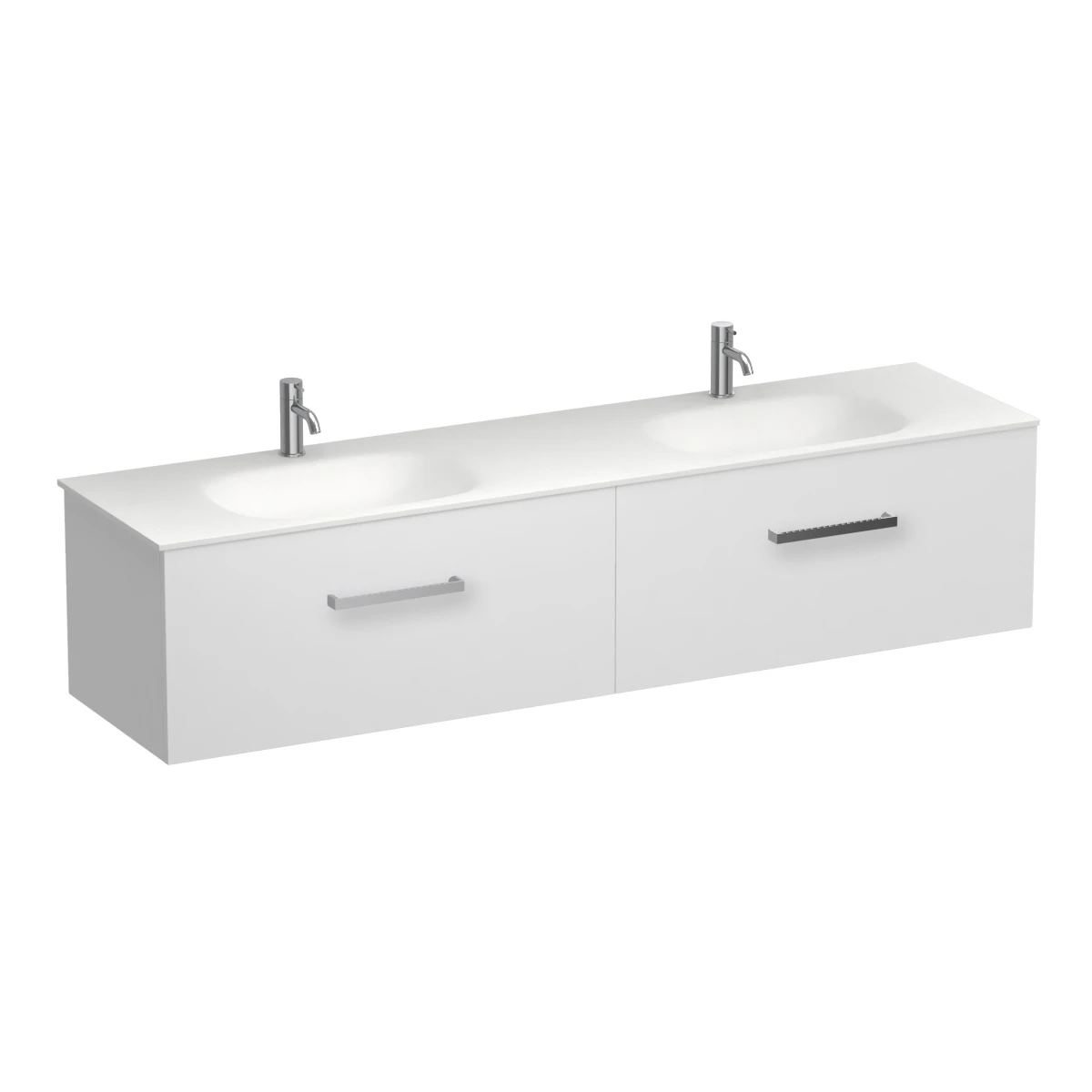 Reflex Spio 1800 2 Drawer Wall Vanity Double Basin Sovereign Oak