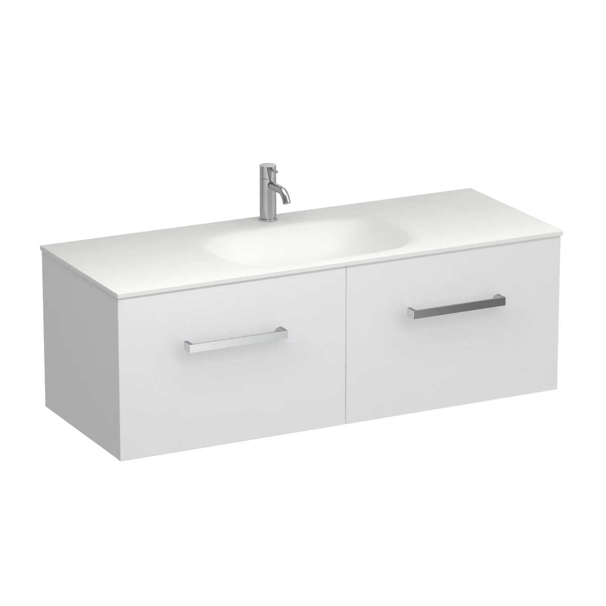 Reflex Spio 1200 2 Drawer Wall Vanity Centre Basin Tusk