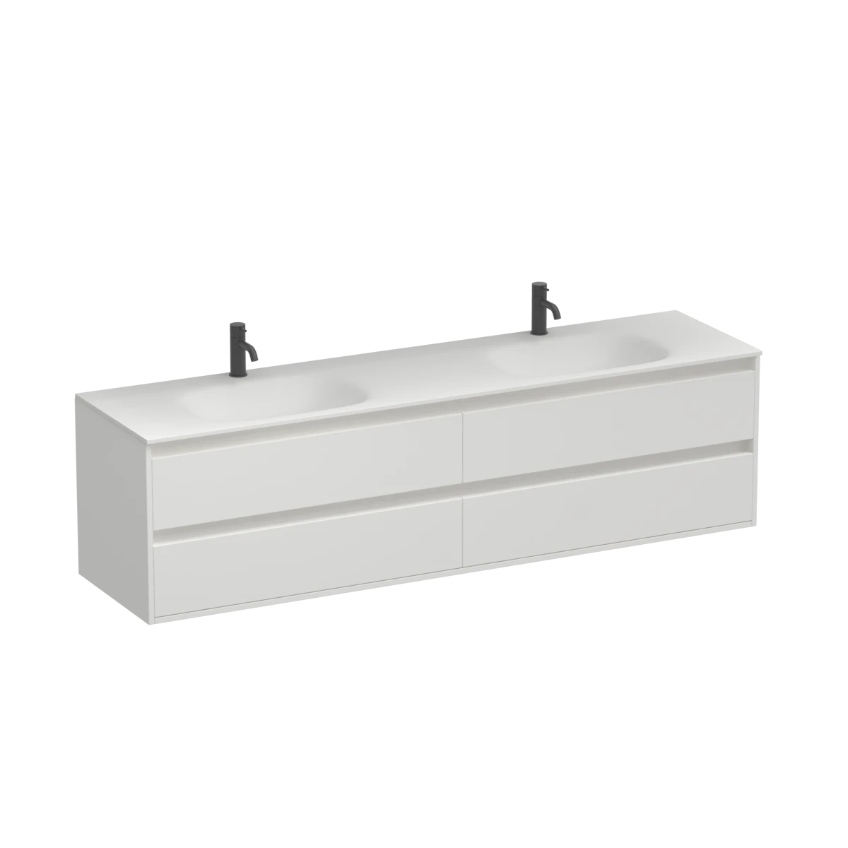 Prava Spio 1800 4 Drawer Wall Vanity Double Basin Tusk