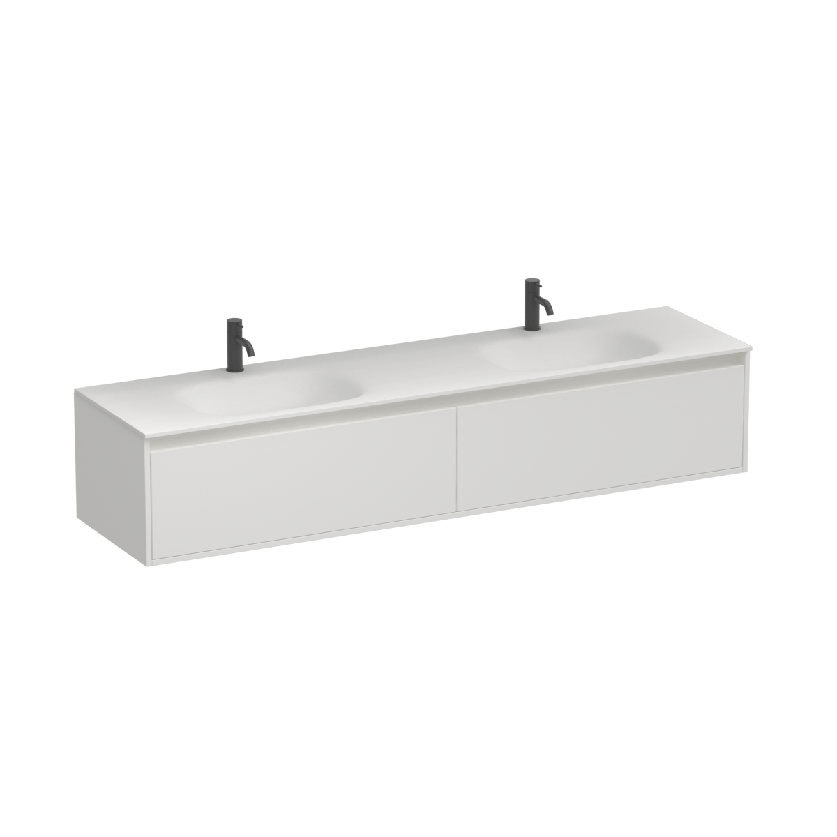 Prava Spio 1800 2 Drawer Wall Vanity Double Basin Tusk