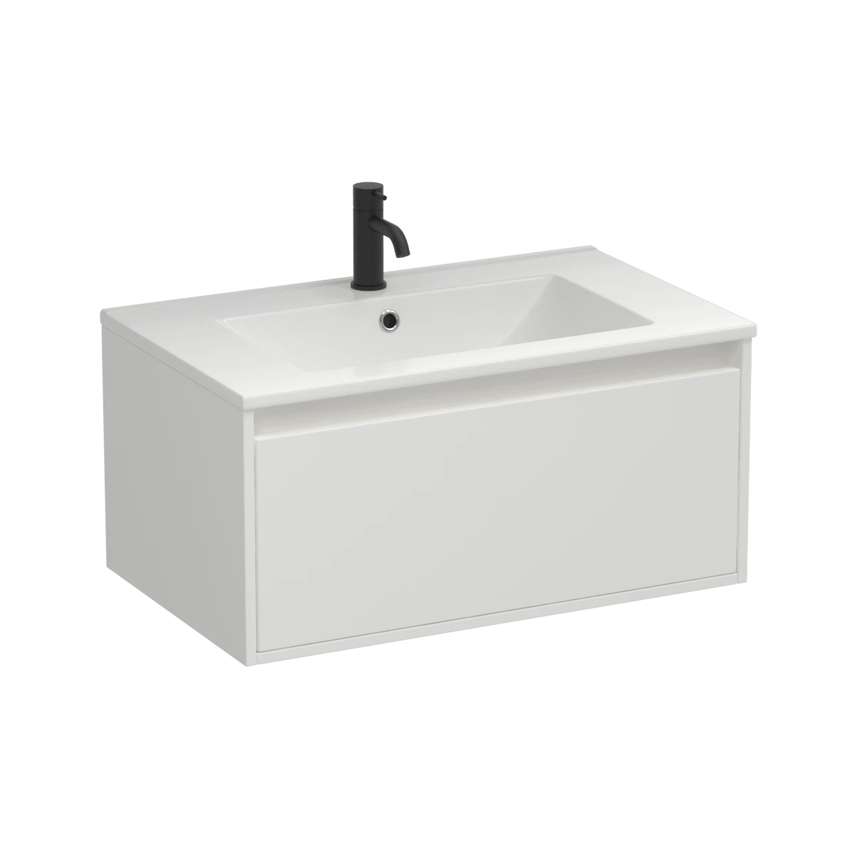 Prava 750 1 Drawer Wall Vanity Black/Tahoe Walnut